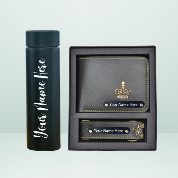 Customised Wallet, Keychain & Temprature Bottle