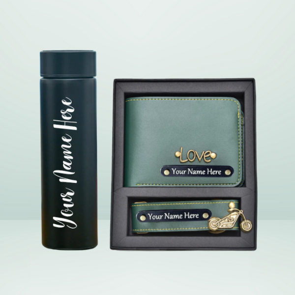 Customised Wallet, Keychain & Temprature Bottle